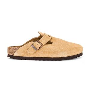 Birkenstock Beige Suede Slip-On Clogs